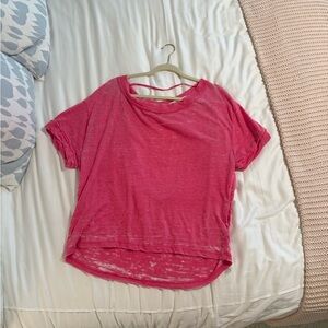 Free People Pink Open Back T-shirt